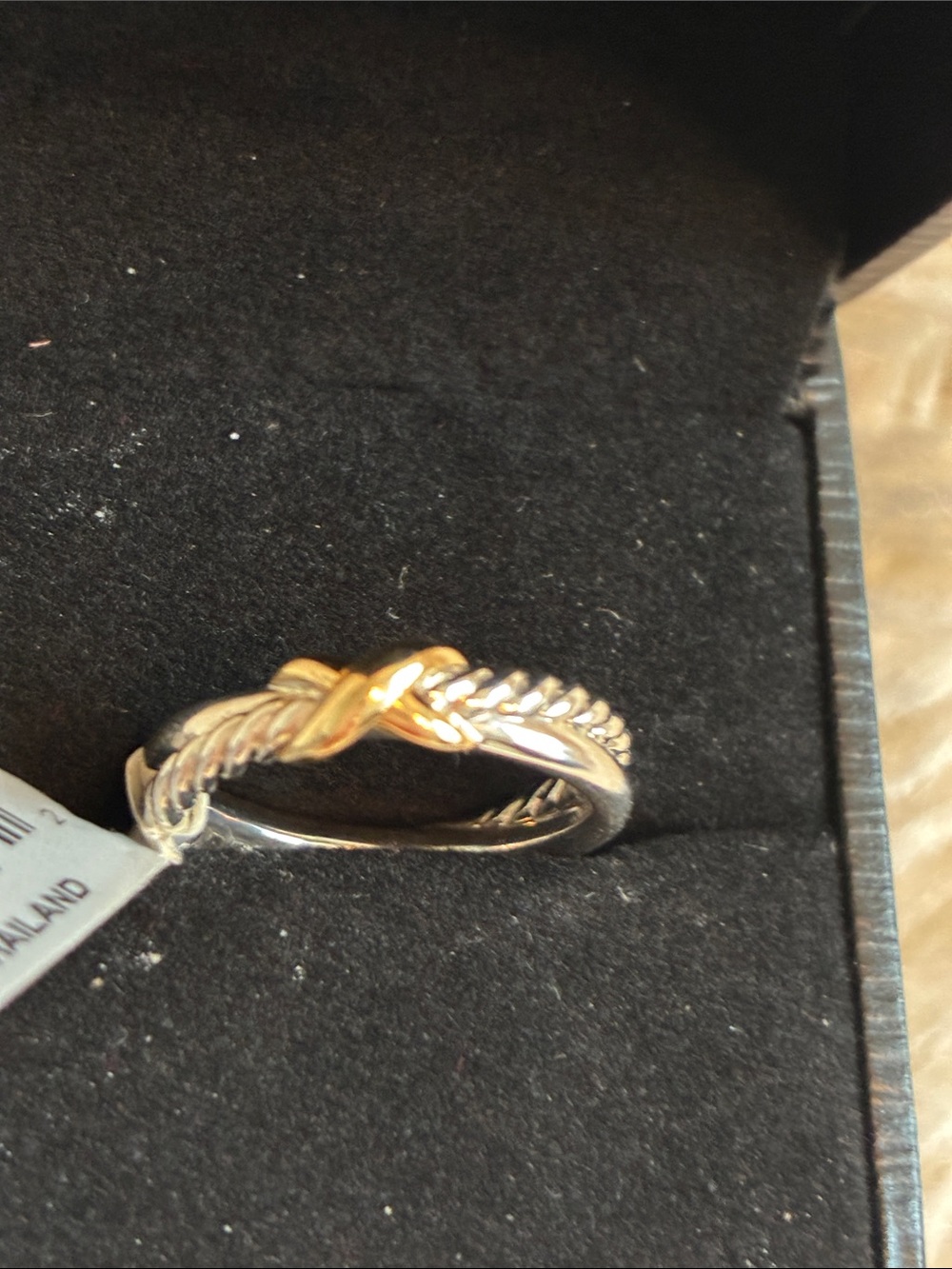 NWT David Yurman Petite X Two-Tone Cable Ring - Picture 3 of 6